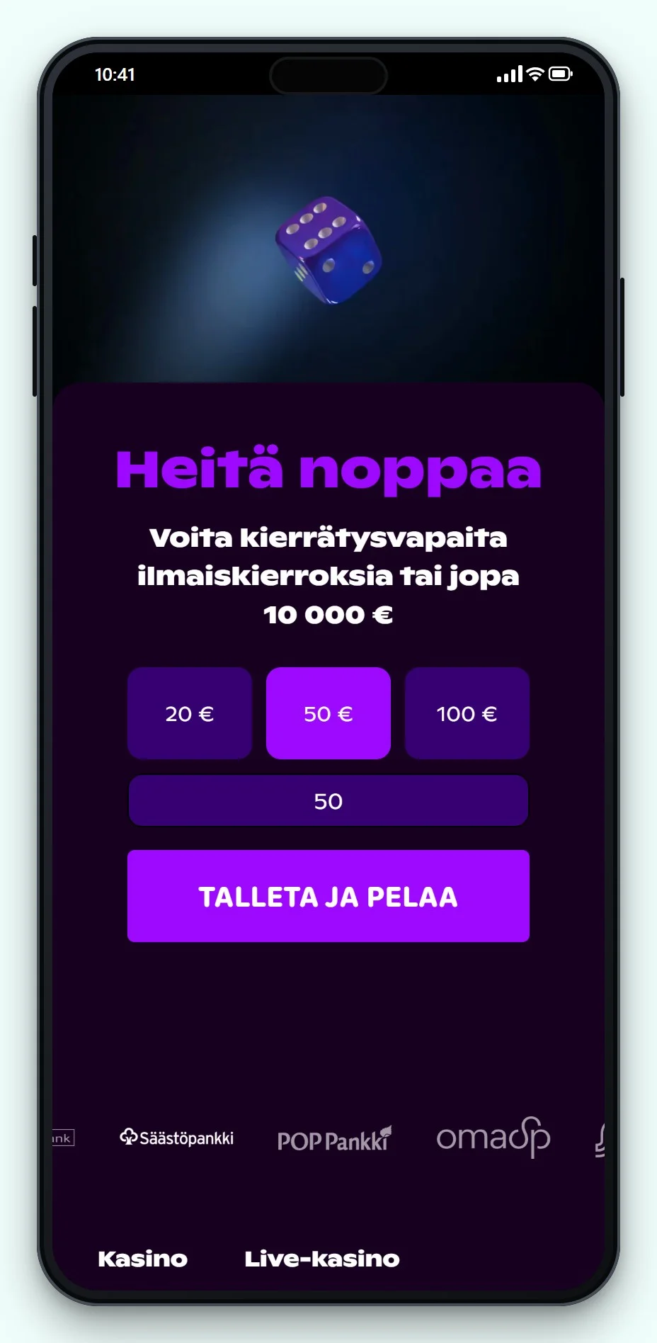 Trustly casinot: Noppa Kasino mobiilissa, kasinon pelivalikoima