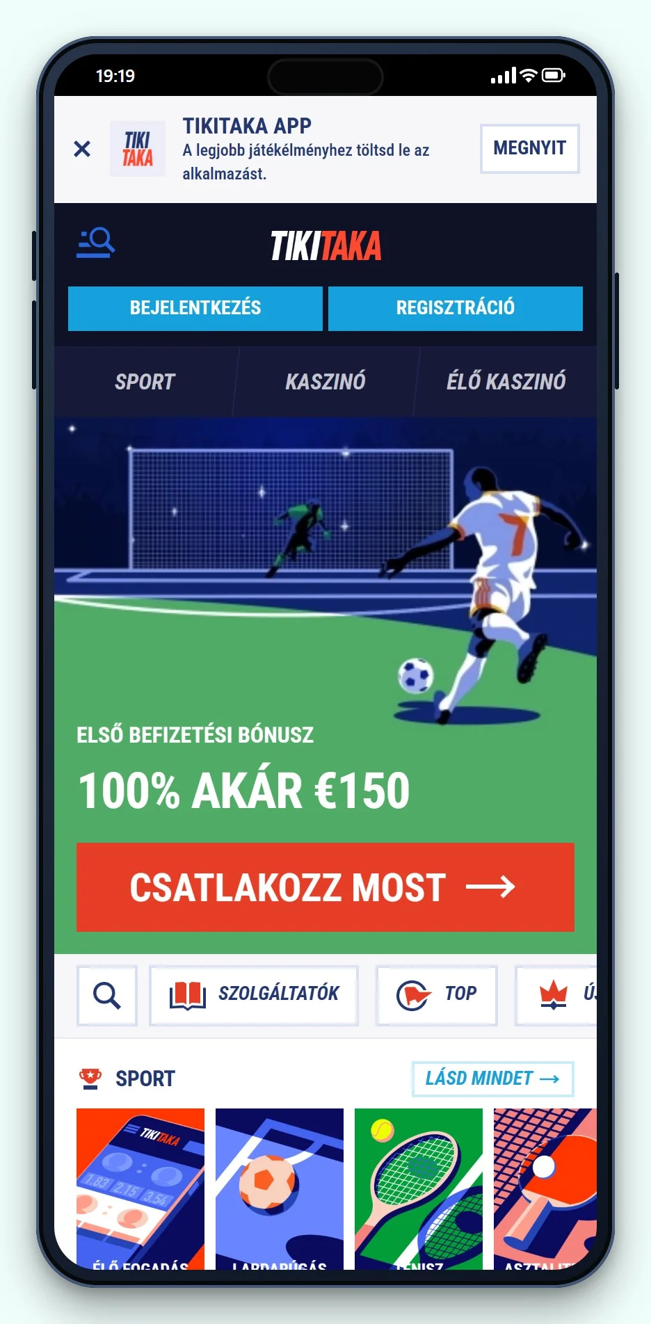 trustly kaszinó online: TikiTaka mobilon, a kaszinó játéklobbija