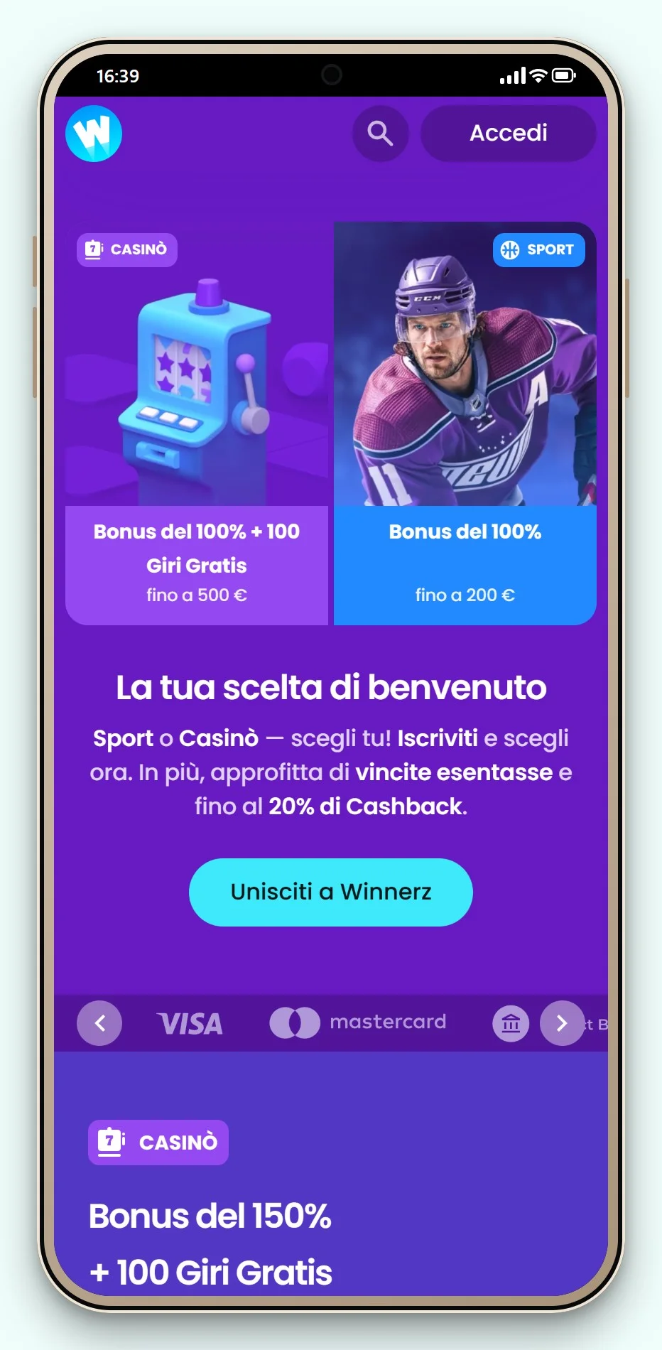 casino online trustly: Winnerz da smartphone, la lobby del casinò