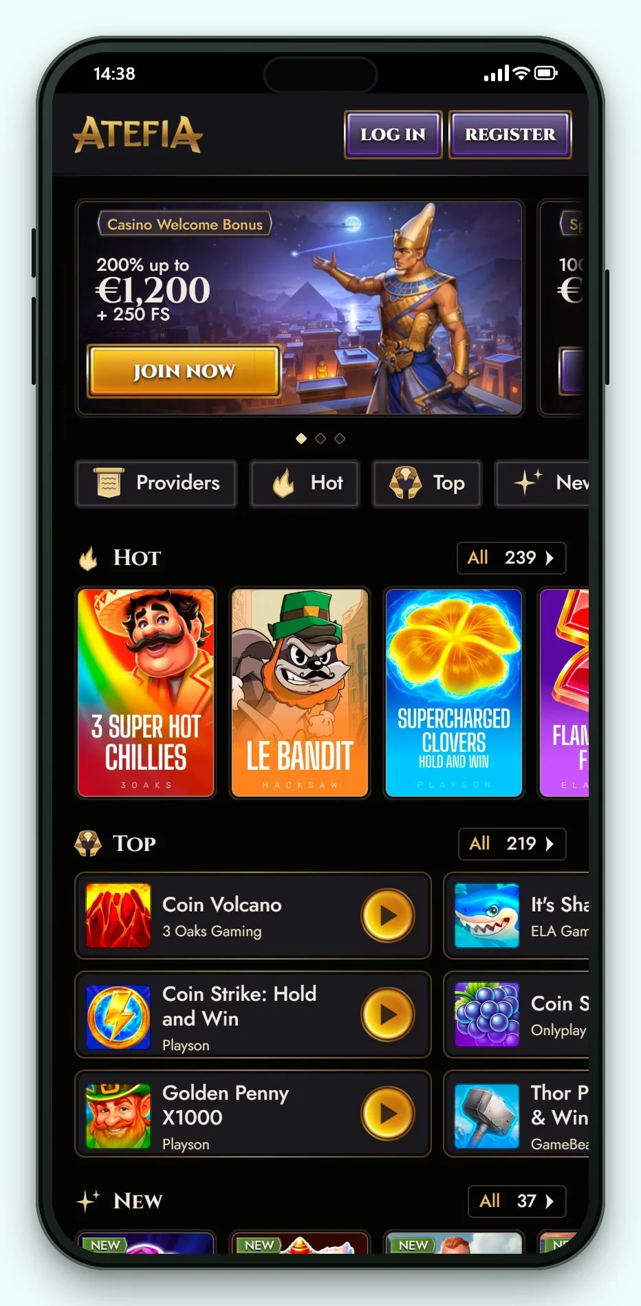 casinos met trustly: Atefia op mobiel, de spellobby van het casino