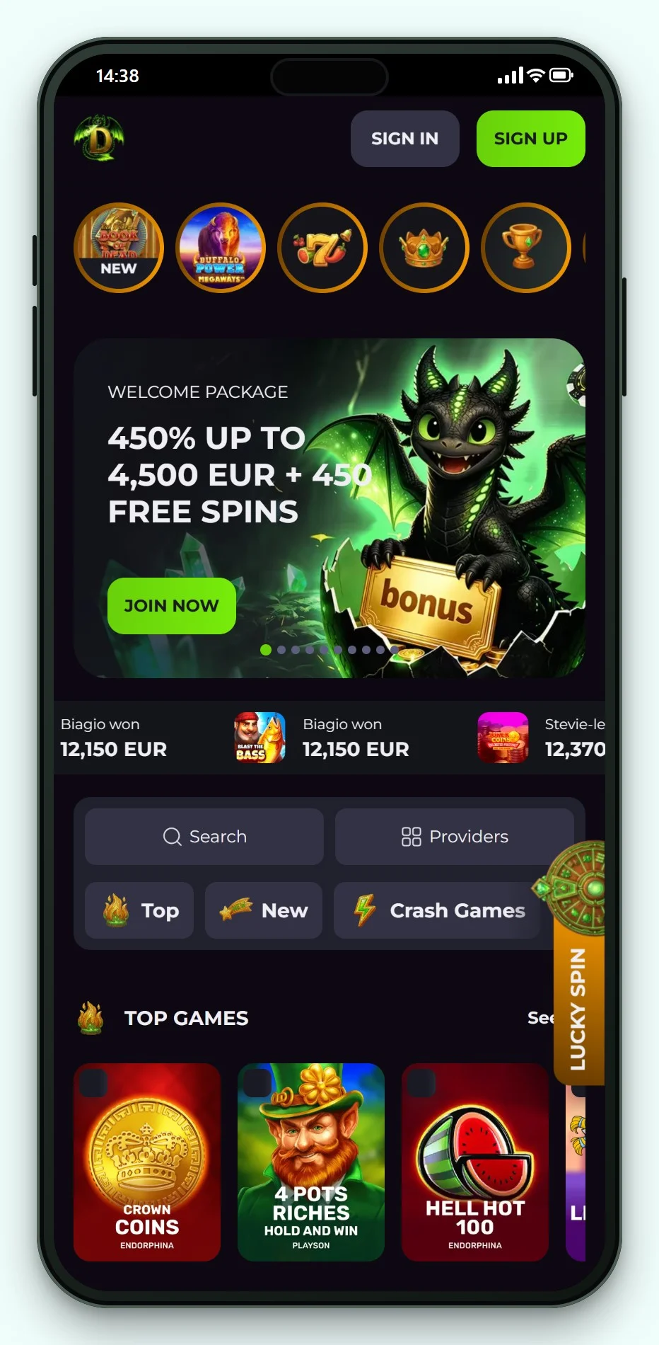 casino trustly: Drakaris op mobiel, de spellobby van het casino