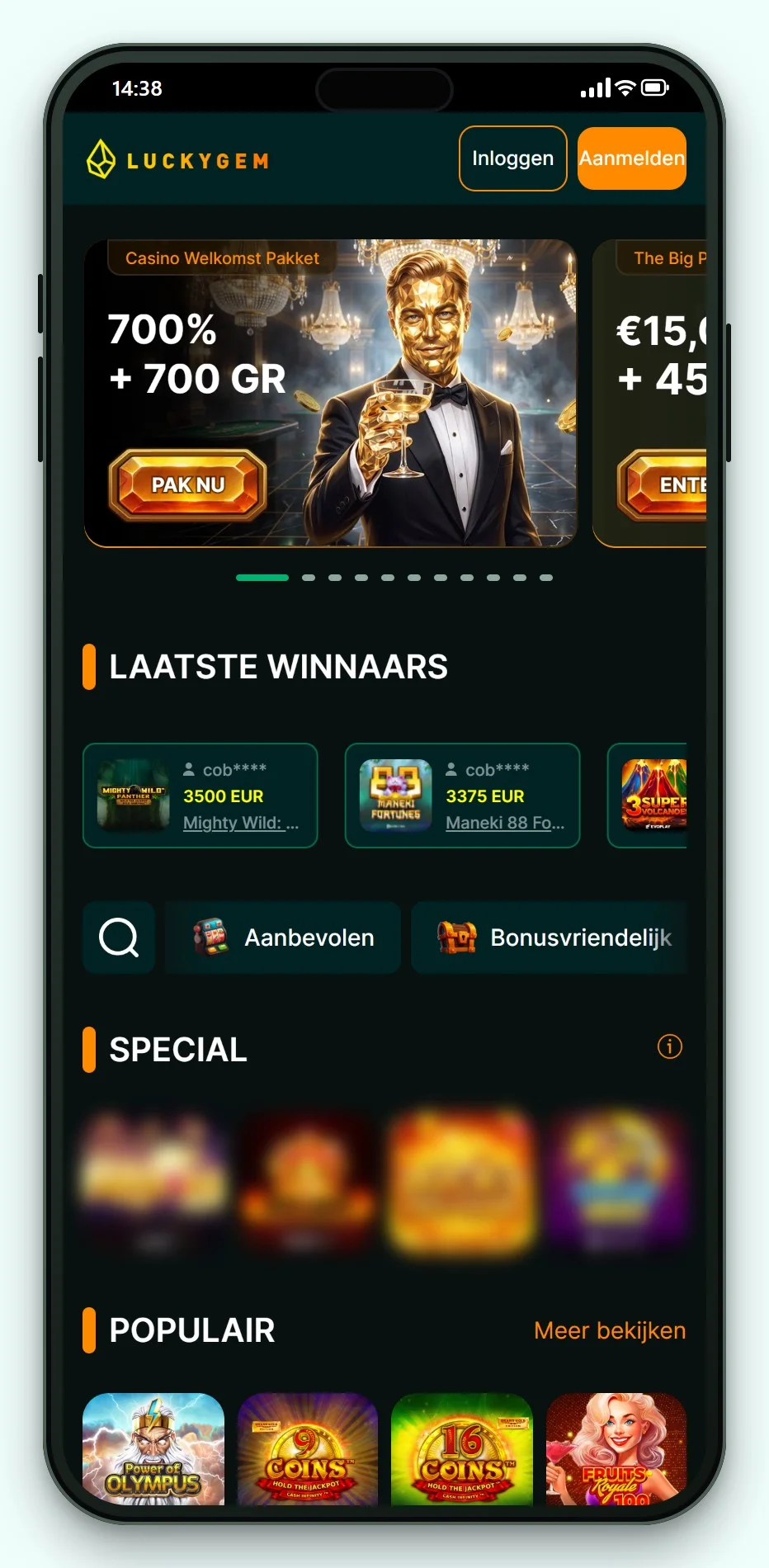 casino online trustly: Luckygem op mobiel, de spellobby van het casino