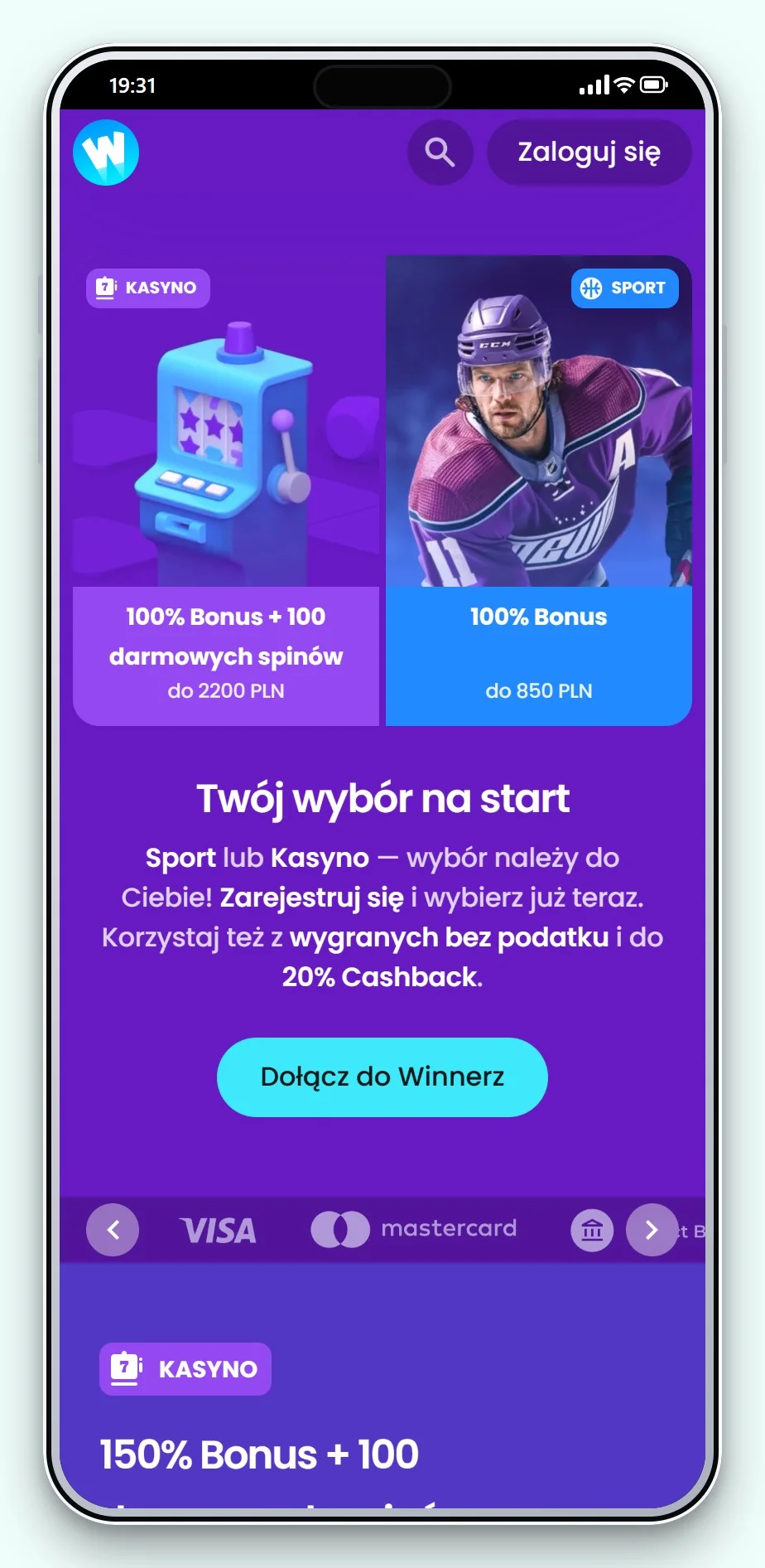 kasyno wpłata Trustly: Winnerz na telefonie, lobby gier kasyna