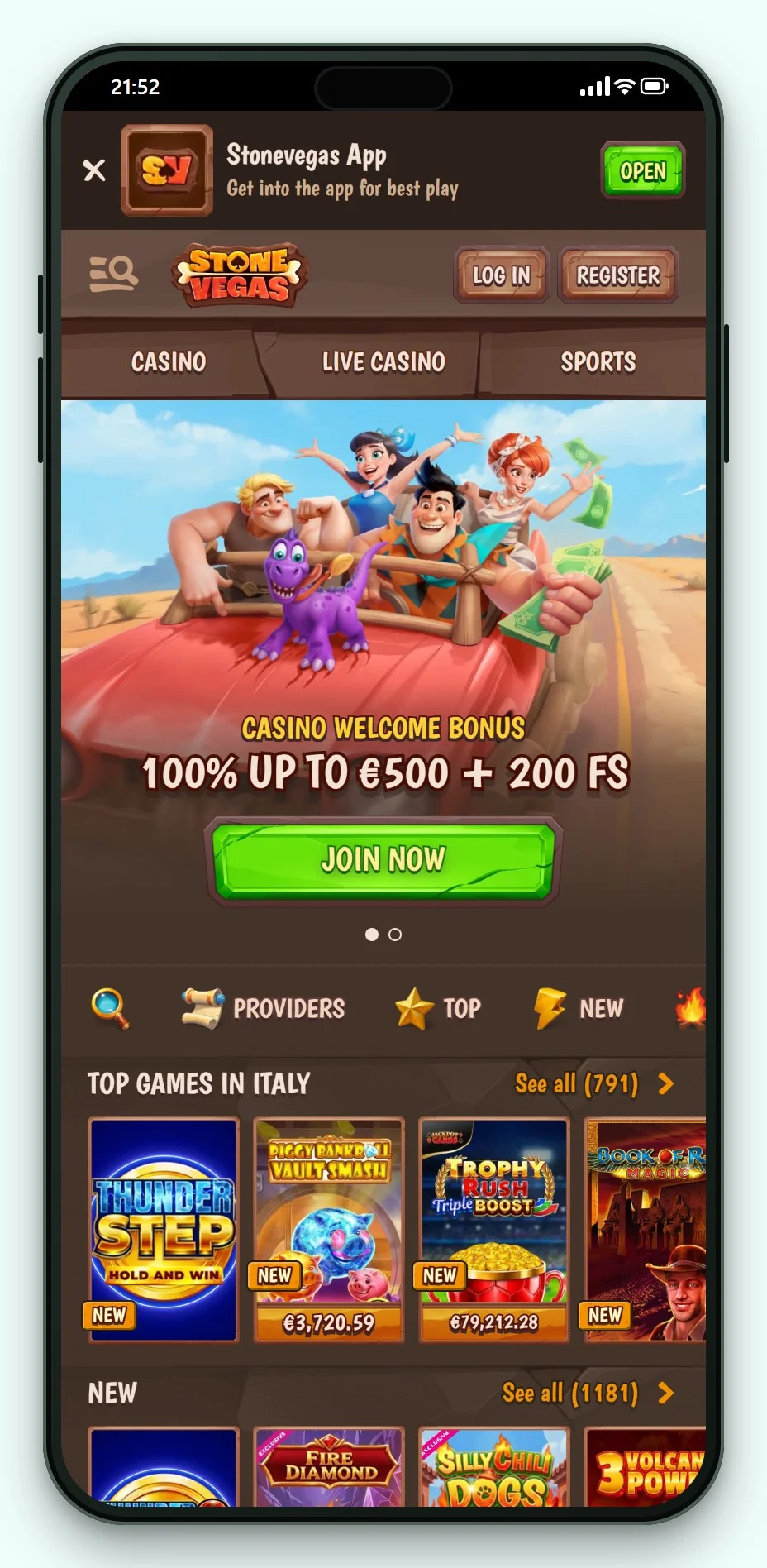 casino trustly: StoneVegas pe mobil, lobby-ul de jocuri